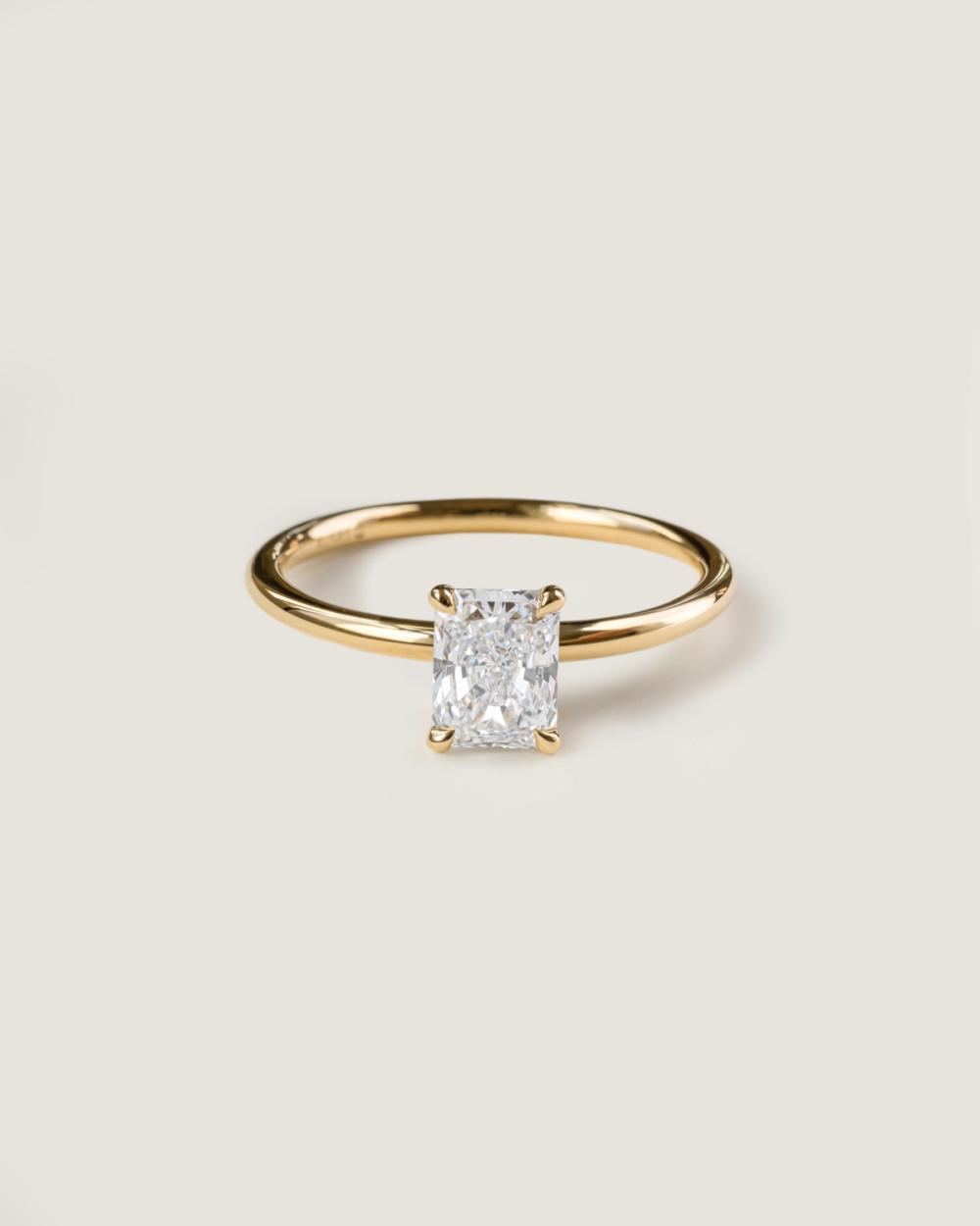 Radiant Lab-gown diamond ring