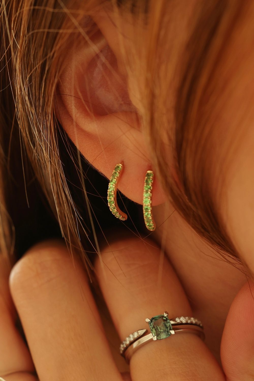 Green Sapphire Earrings