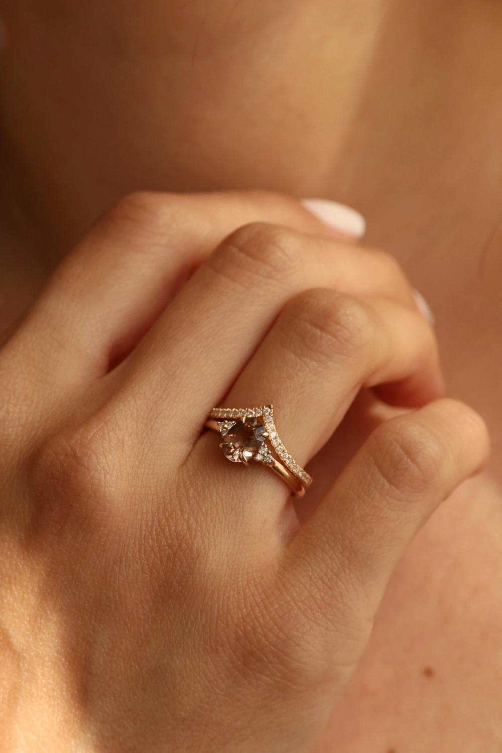 brown sapphire engagement ring yellow gold