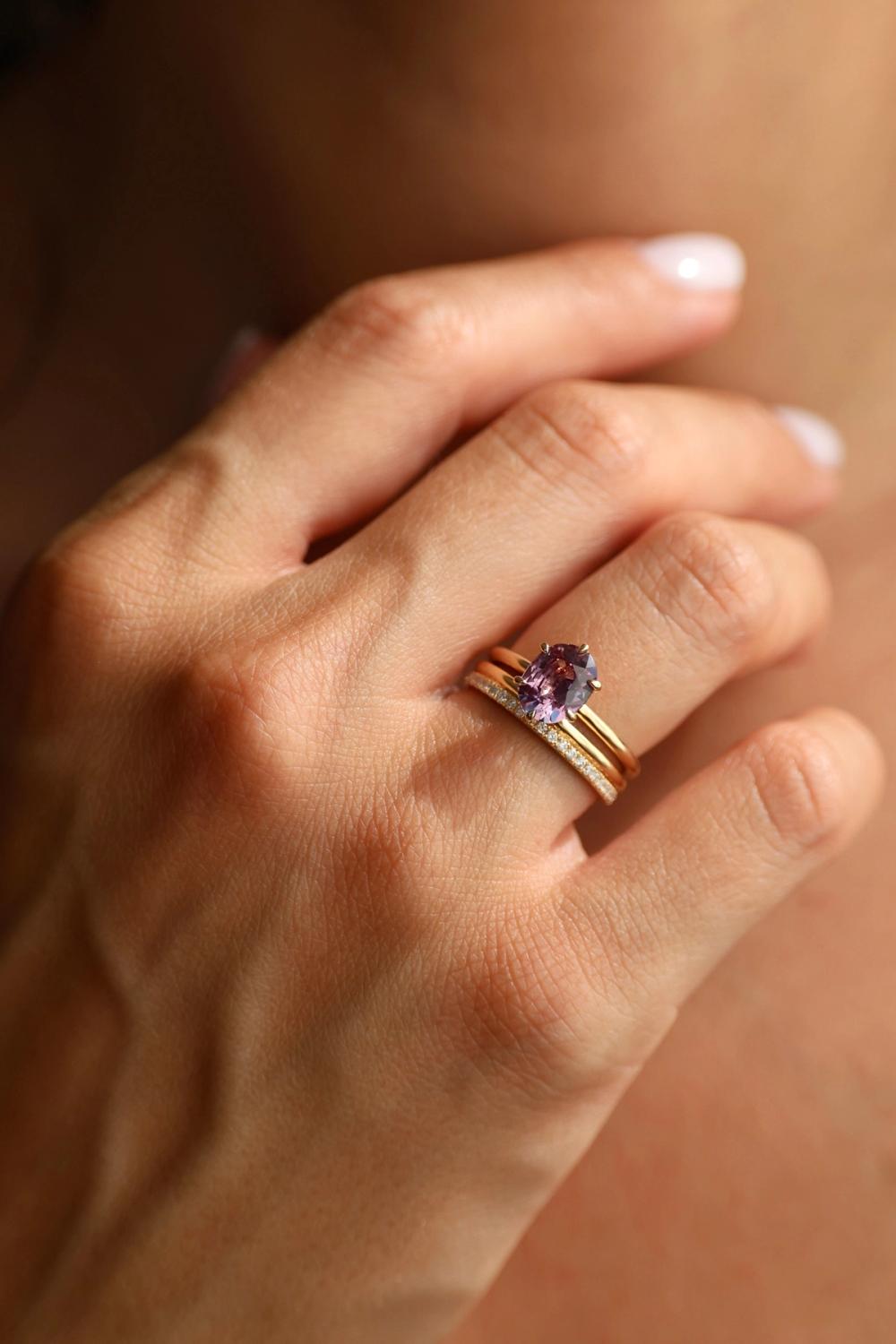 Pink Oval Sapphire Ring 