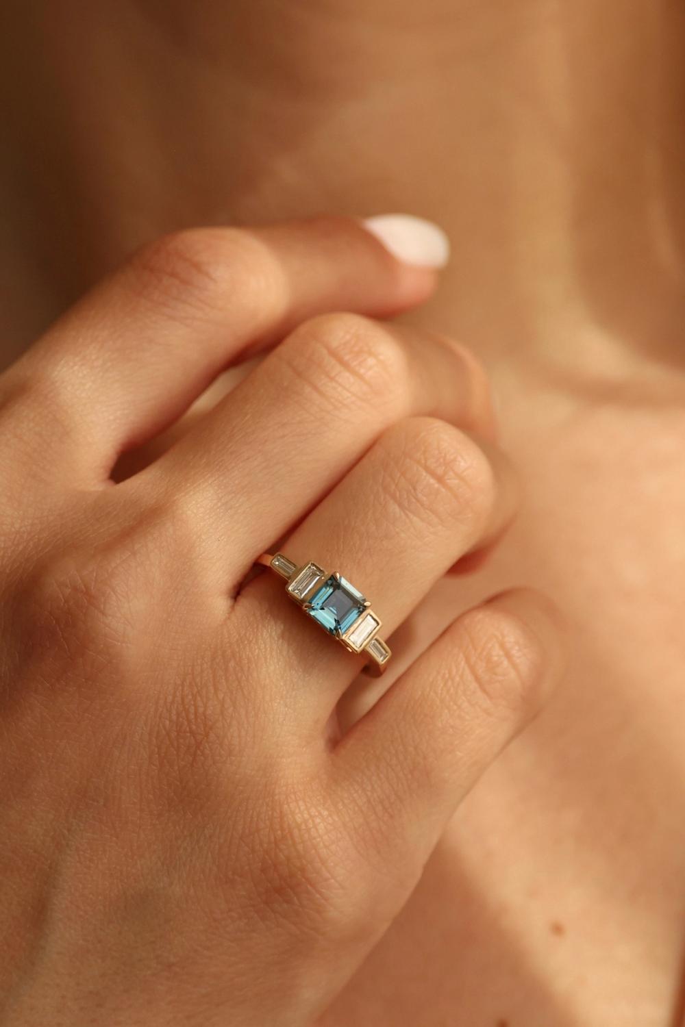 End of year proposal - unique sapphire art-deco ring