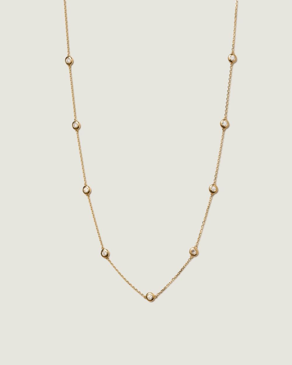 Swan Bezel Diamond Necklace