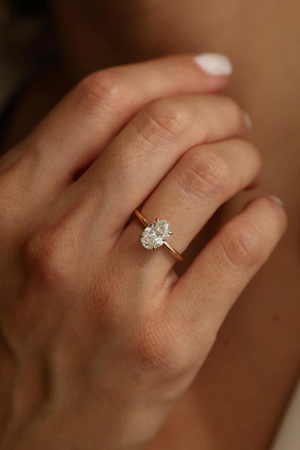 Oval lab-grown diamond ring