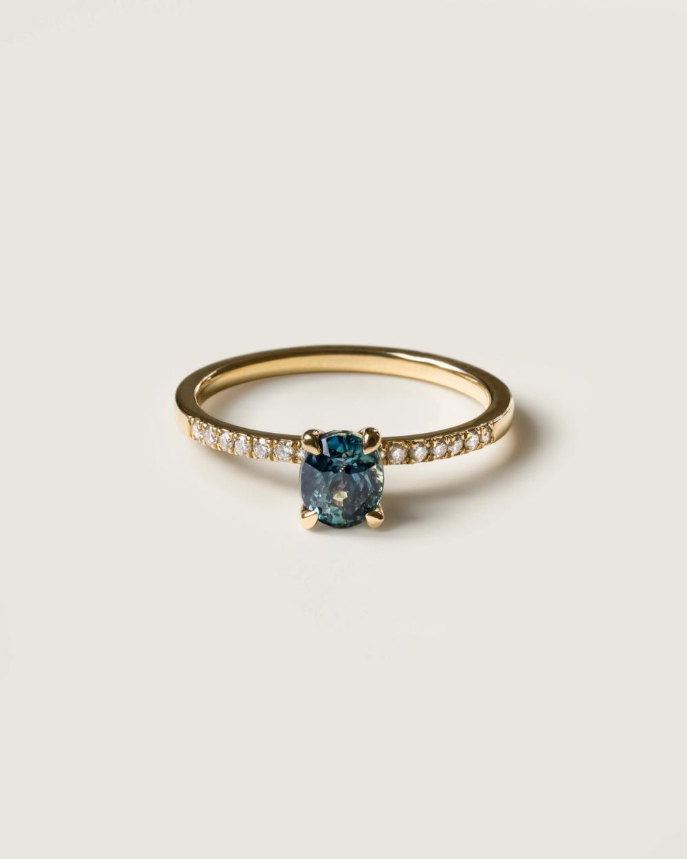 Oval Blue Sapphire Engagement Ring