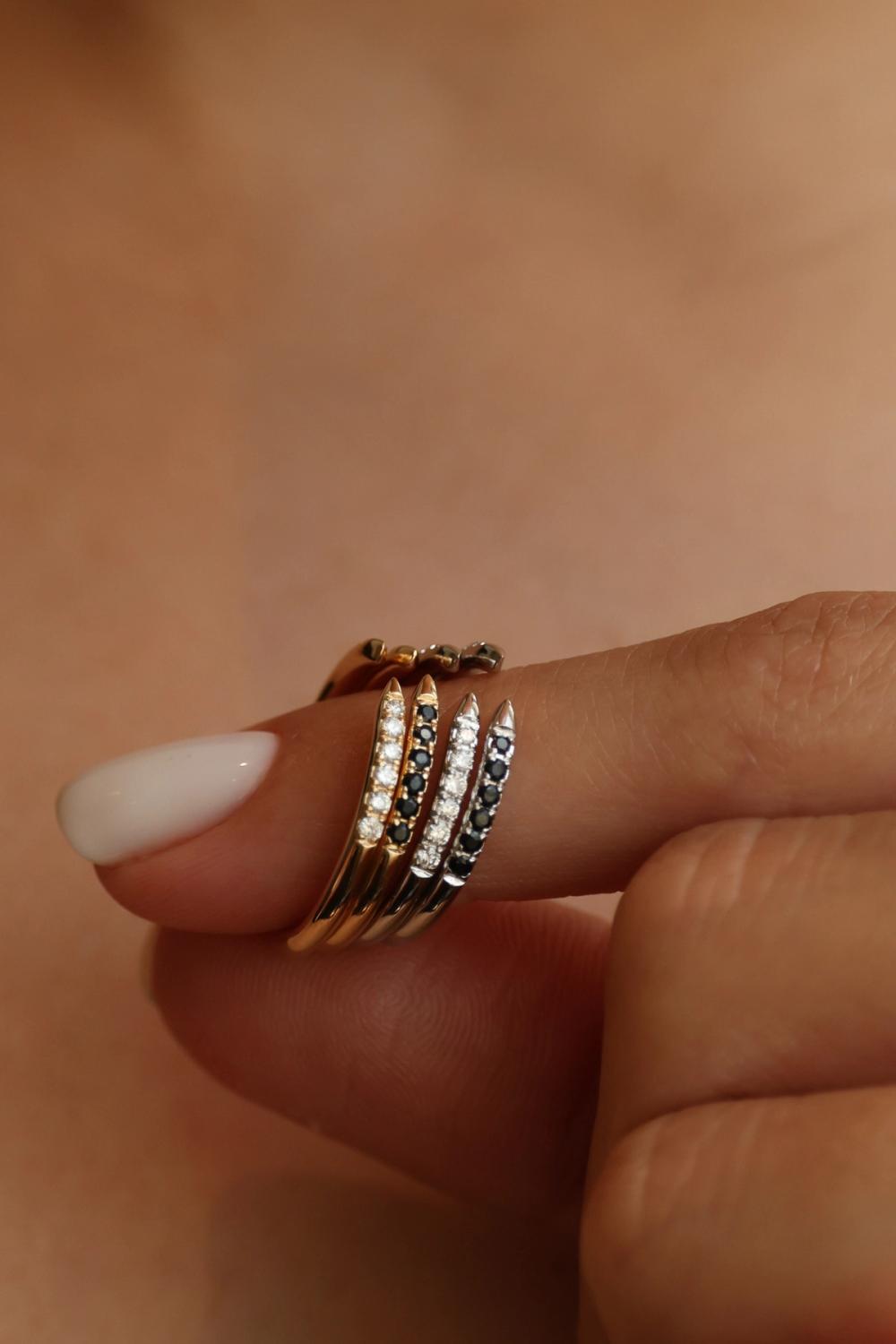 Diamond and Sapphire Stacking Ring Nangi