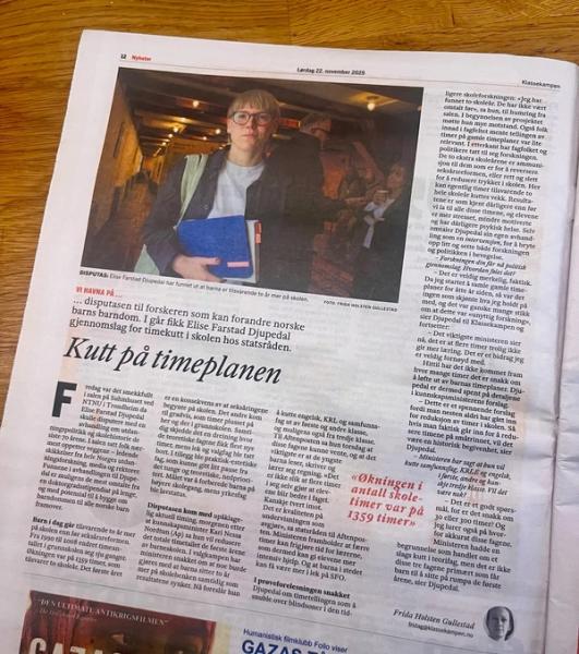 Faksimile av meg i Klassekampen