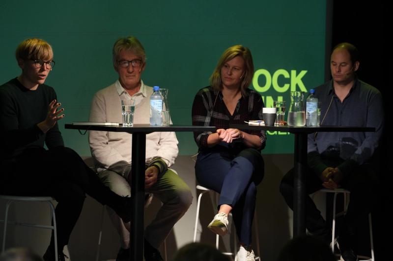 Bilde av meg med Clemens Saers, Ingvil Bjordal og Andreas Outzen (Litteraturhuset i Trondheim)