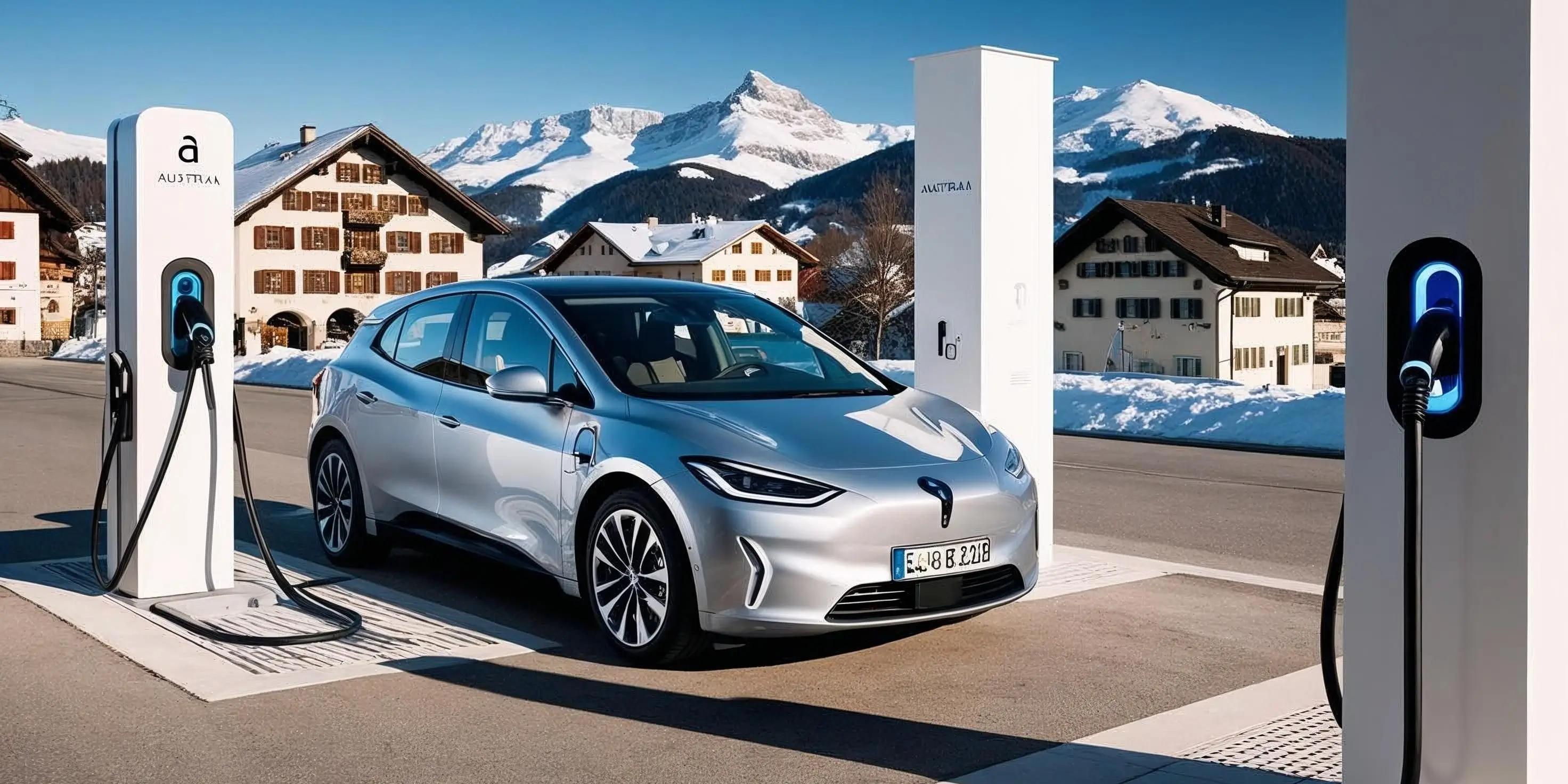 a silver electric car is being charged at a charging station .