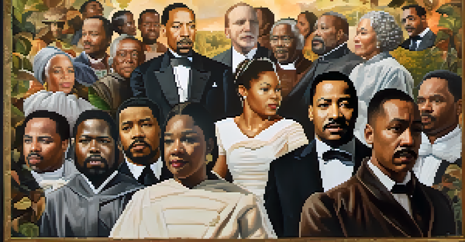 A collage of historical figures with their famous quotes in calligraphy, each in a backdrop that symbolizes their time.