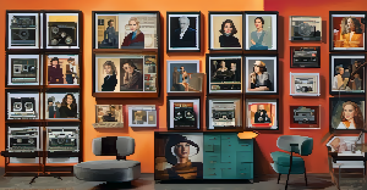 A collage of portraits of influential female directors throughout film history, framed with film reels and iconic movie scenes.