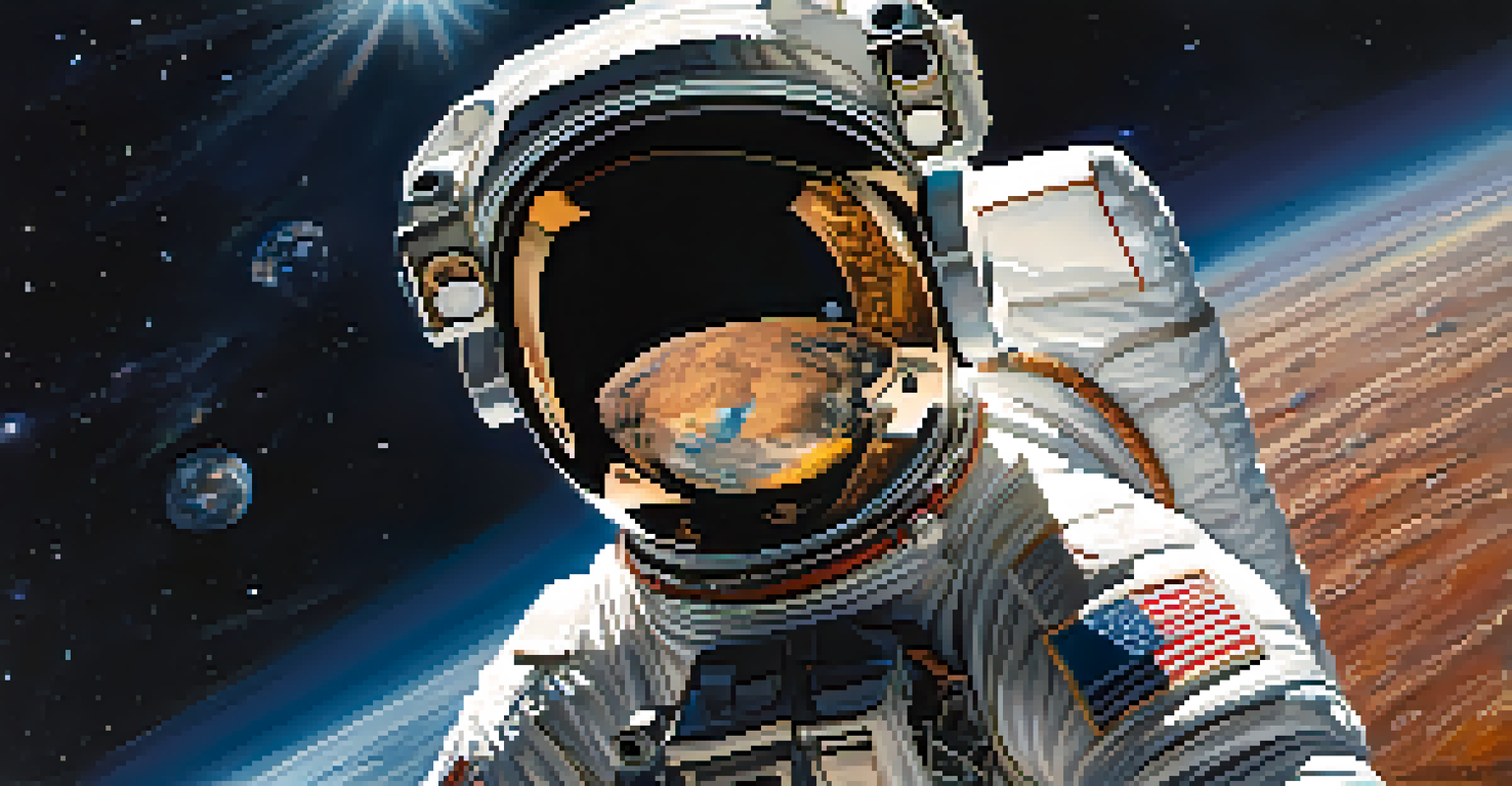 An astronaut floating in space with Earth in the background, showcasing the vastness of the universe.