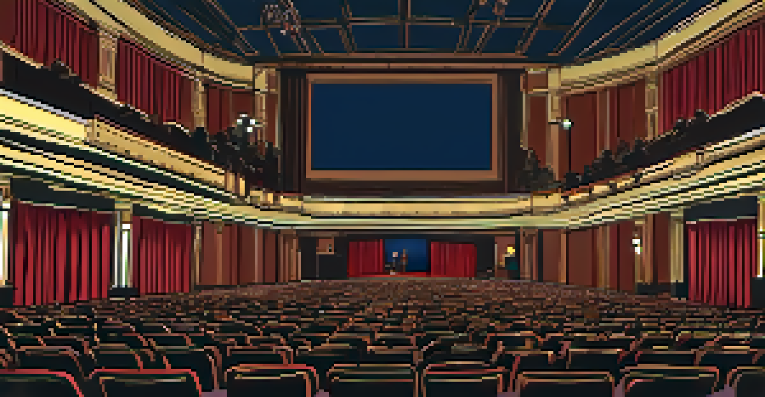 A filmmaker speaking during a Q&A session in a dimly lit theater at the Seattle International Film Festival with an engaged audience.