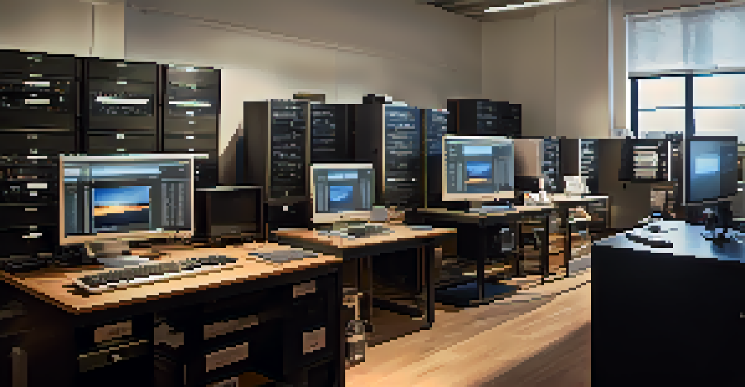 A modern digital film preservation setup with a computer and high-tech equipment in a bright room.