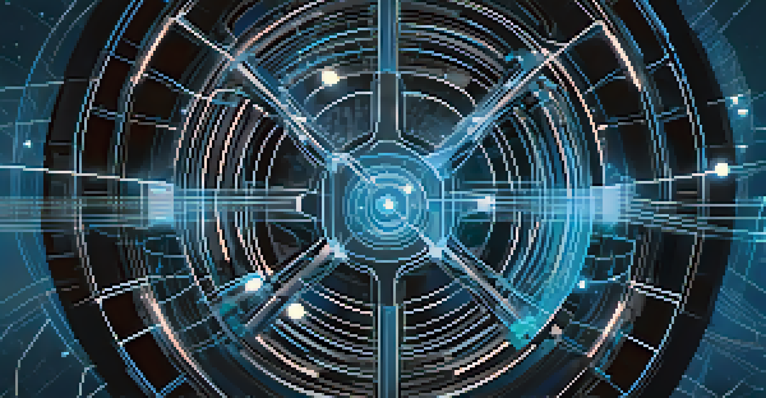 A film reel transforming into a blockchain network, showcasing the fusion of filmmaking and technology.