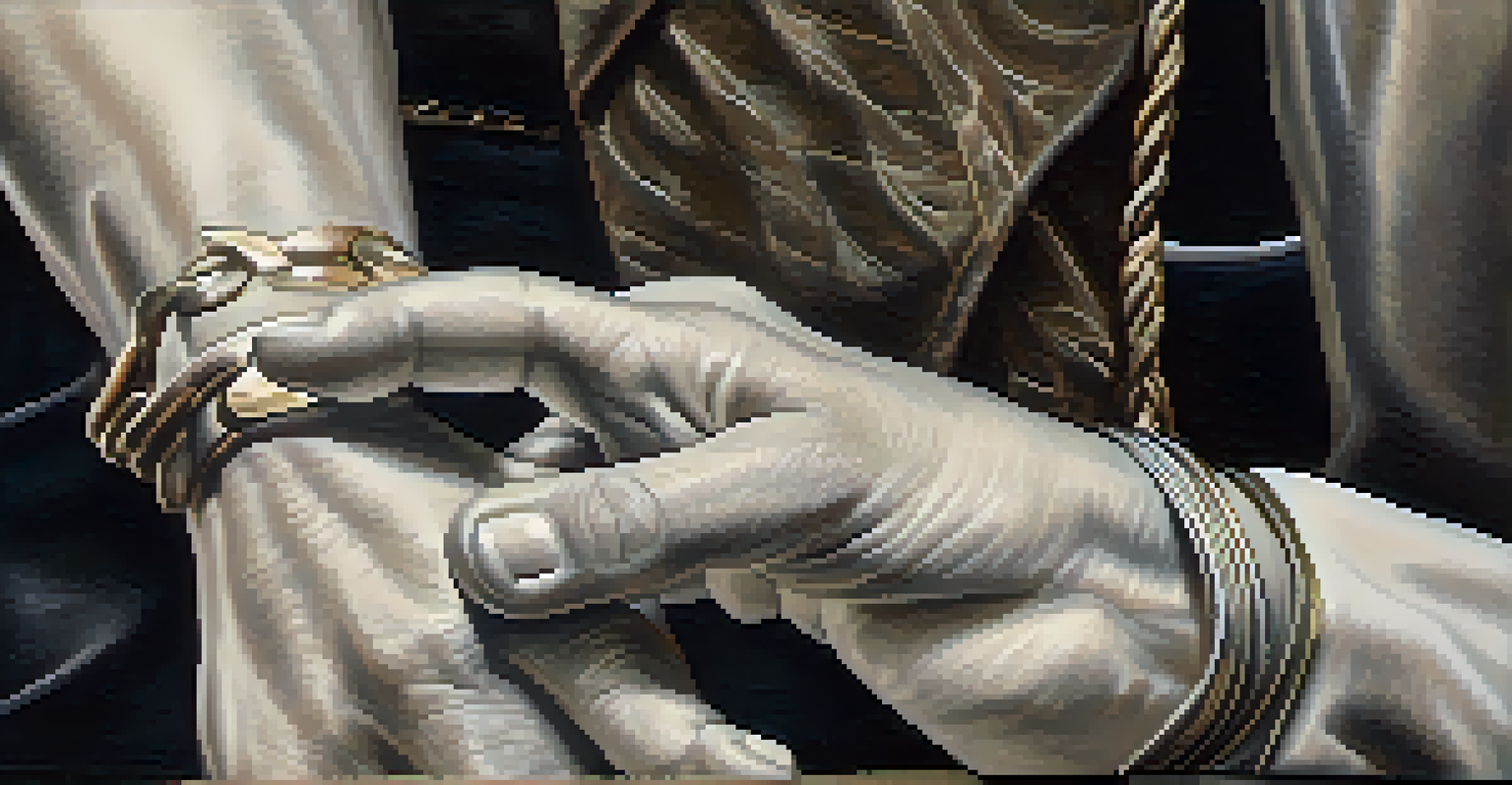 Close-up of an actor's expressive hands conveying emotions through gestures.