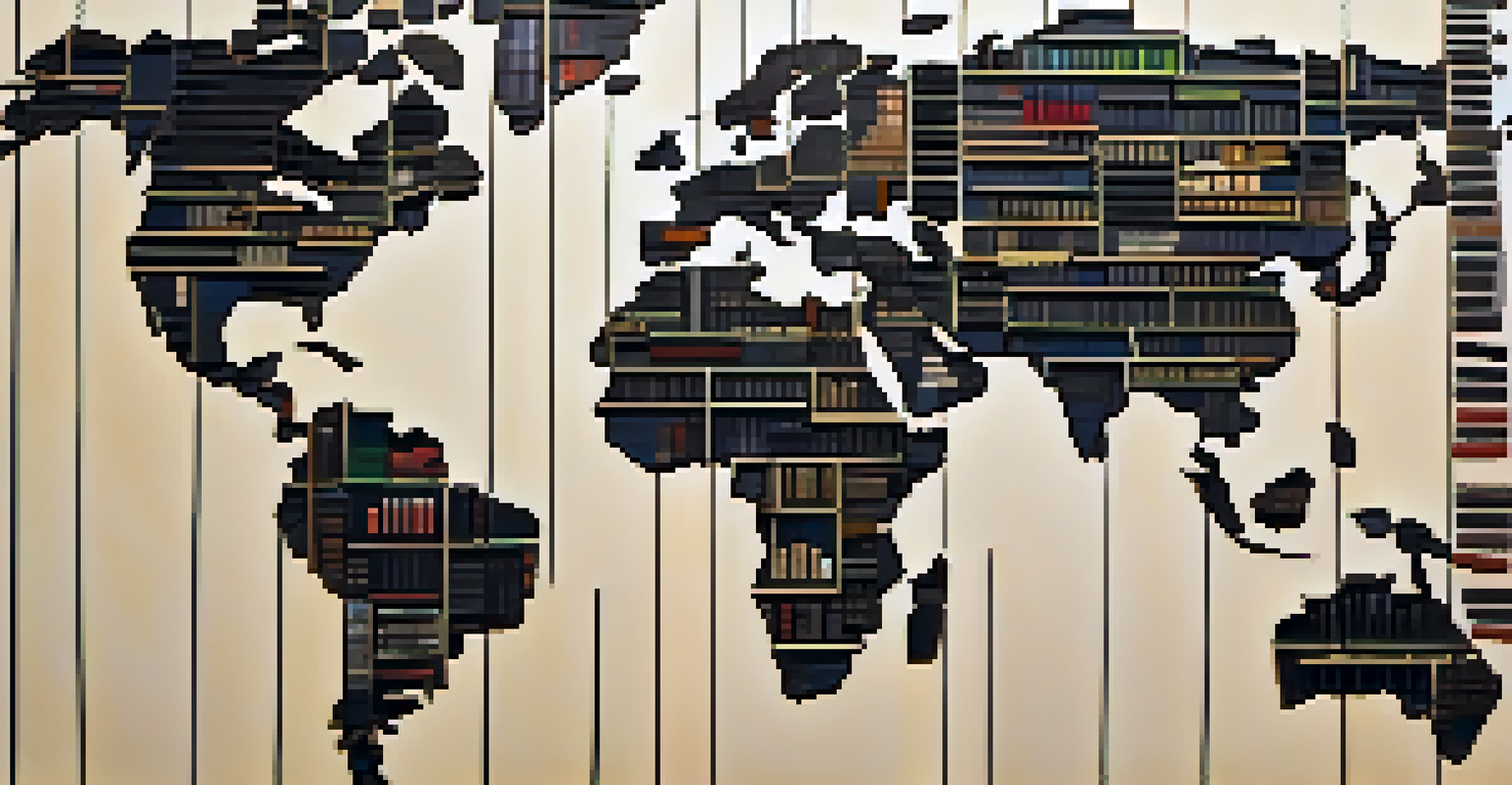 A world map created from film reels and ticket stubs, showcasing global cinema connections.