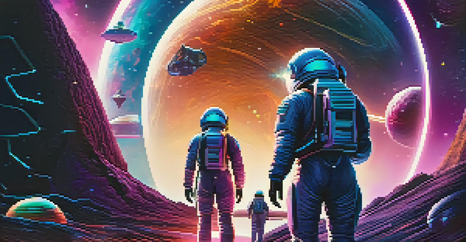 A dynamic film poster with augmented reality features depicting a sci-fi scene.