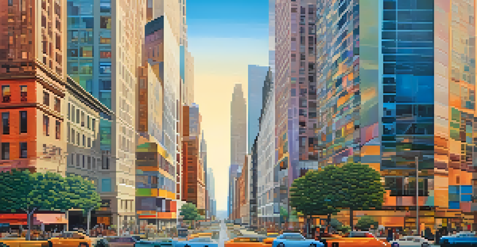 A split-screen montage contrasting a cityscape with a peaceful countryside scene.