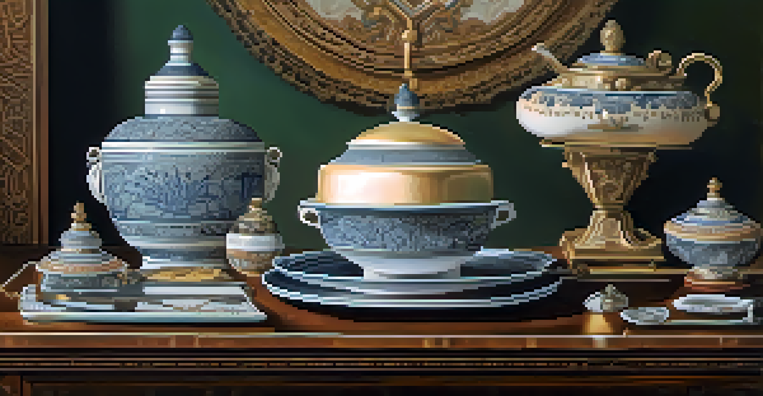 A traditional family heirloom displayed on a table, featuring intricate details and cultural symbols.