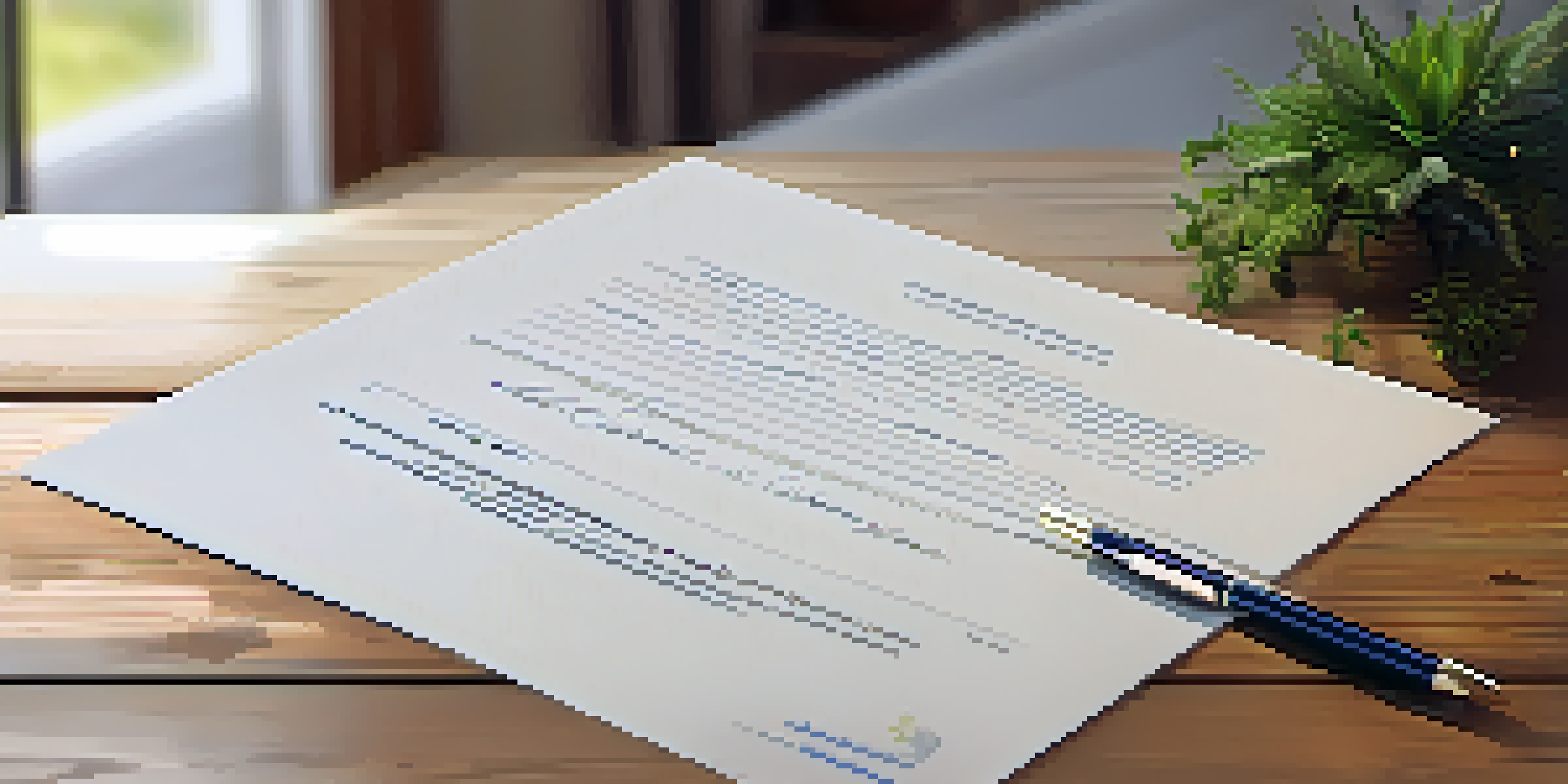A close-up of a signed consent form on a table with a pen and plants in the background.