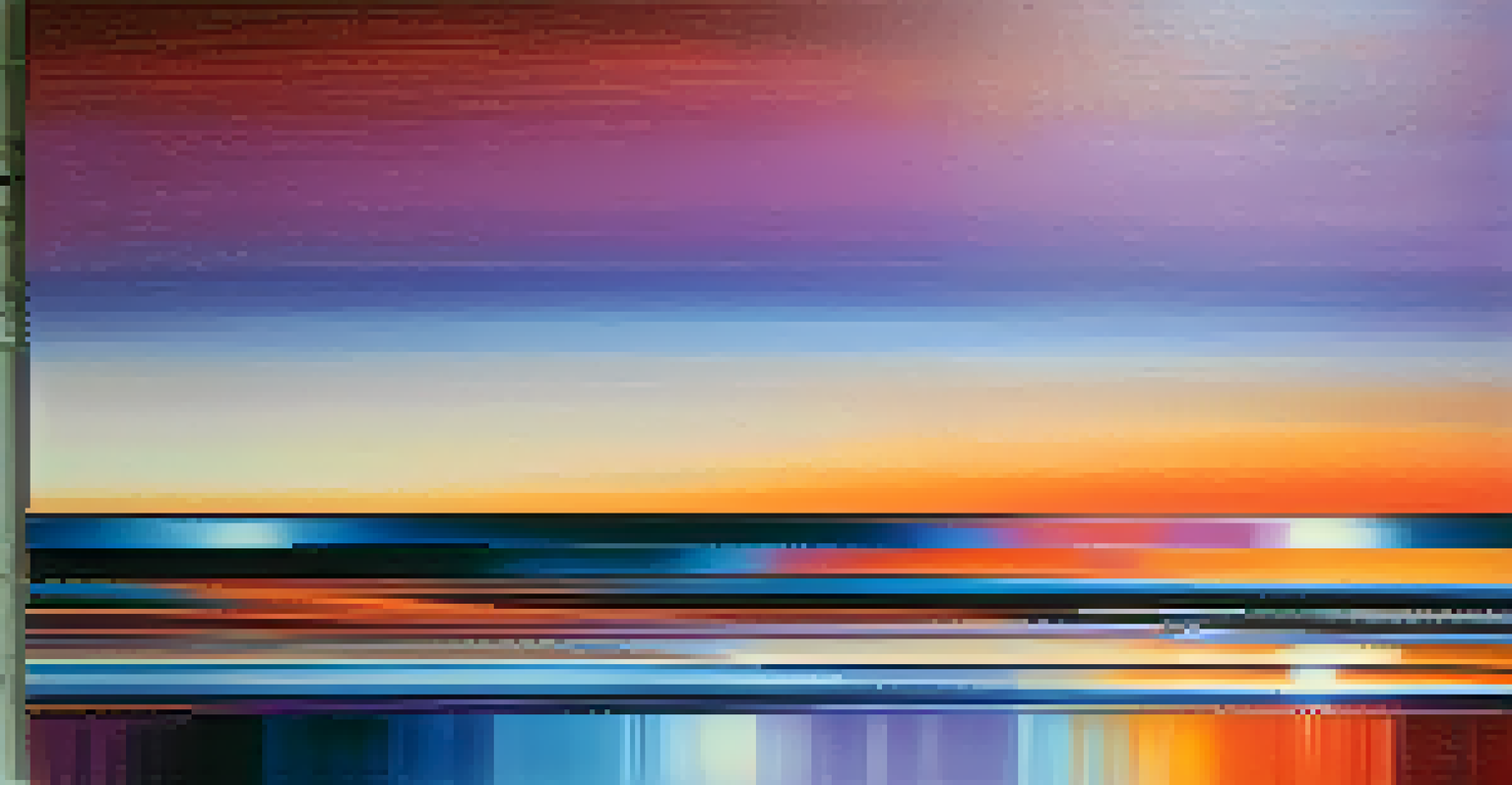 A color gradient transitioning from warm to cool tones, symbolizing emotional change and evolution.