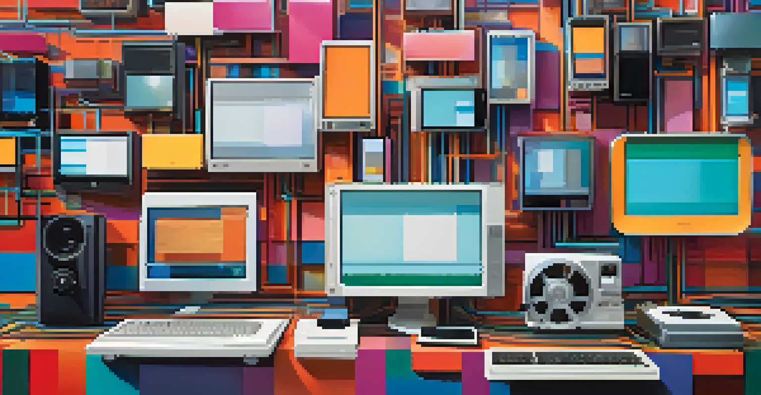 An abstract illustration depicting digital film distribution with interconnected devices and vibrant colors, representing the modern content flow across platforms.