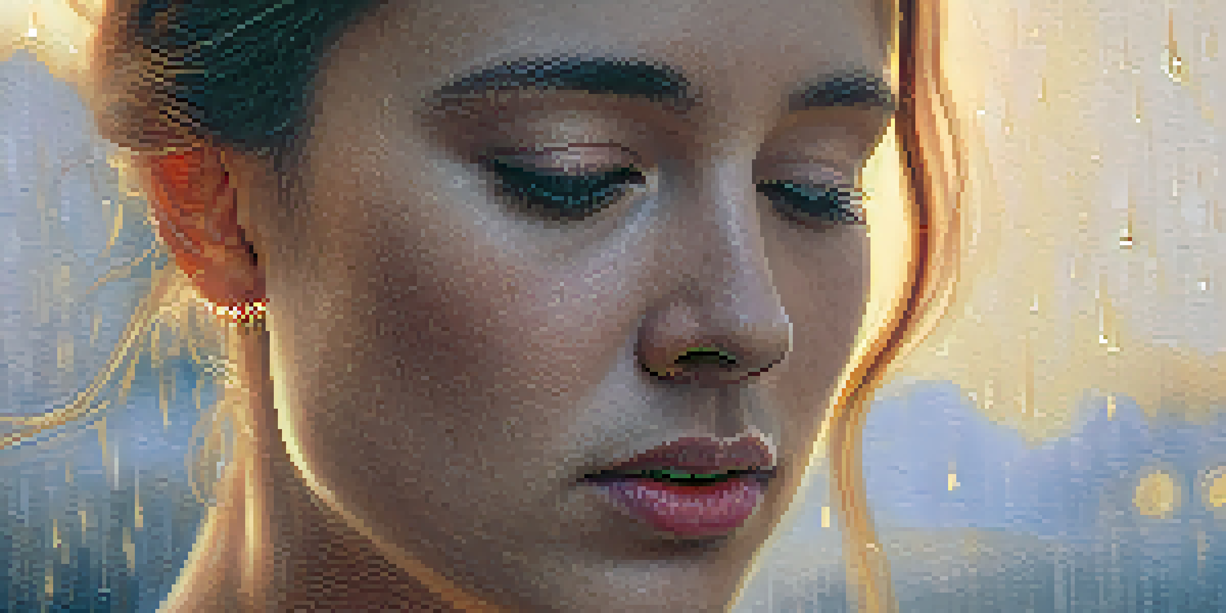 A close-up of a tear rolling down a cheek with a blurred background, emphasizing emotion.
