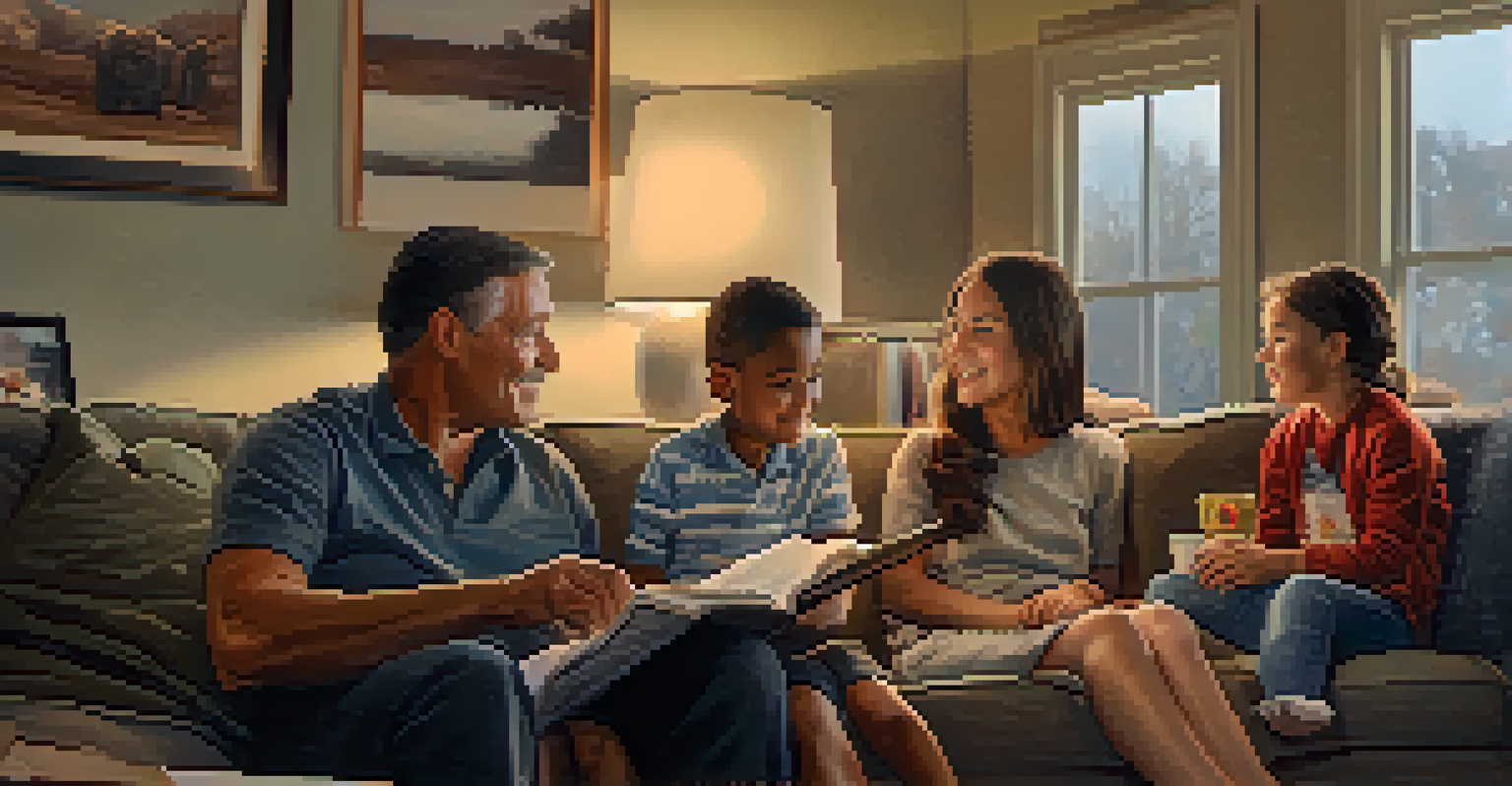 A veteran sharing a story with their family in a cozy living room, highlighting connection and warmth.