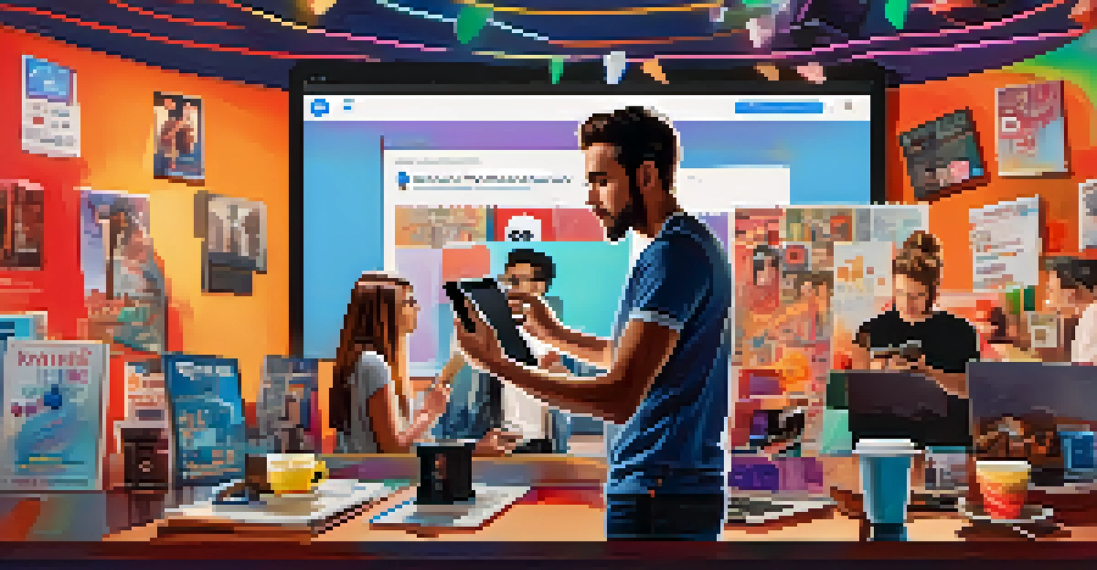 A smartphone displaying a filmmaker's short video being shared on social media, surrounded by a laptop and coffee cup in a creative workspace.