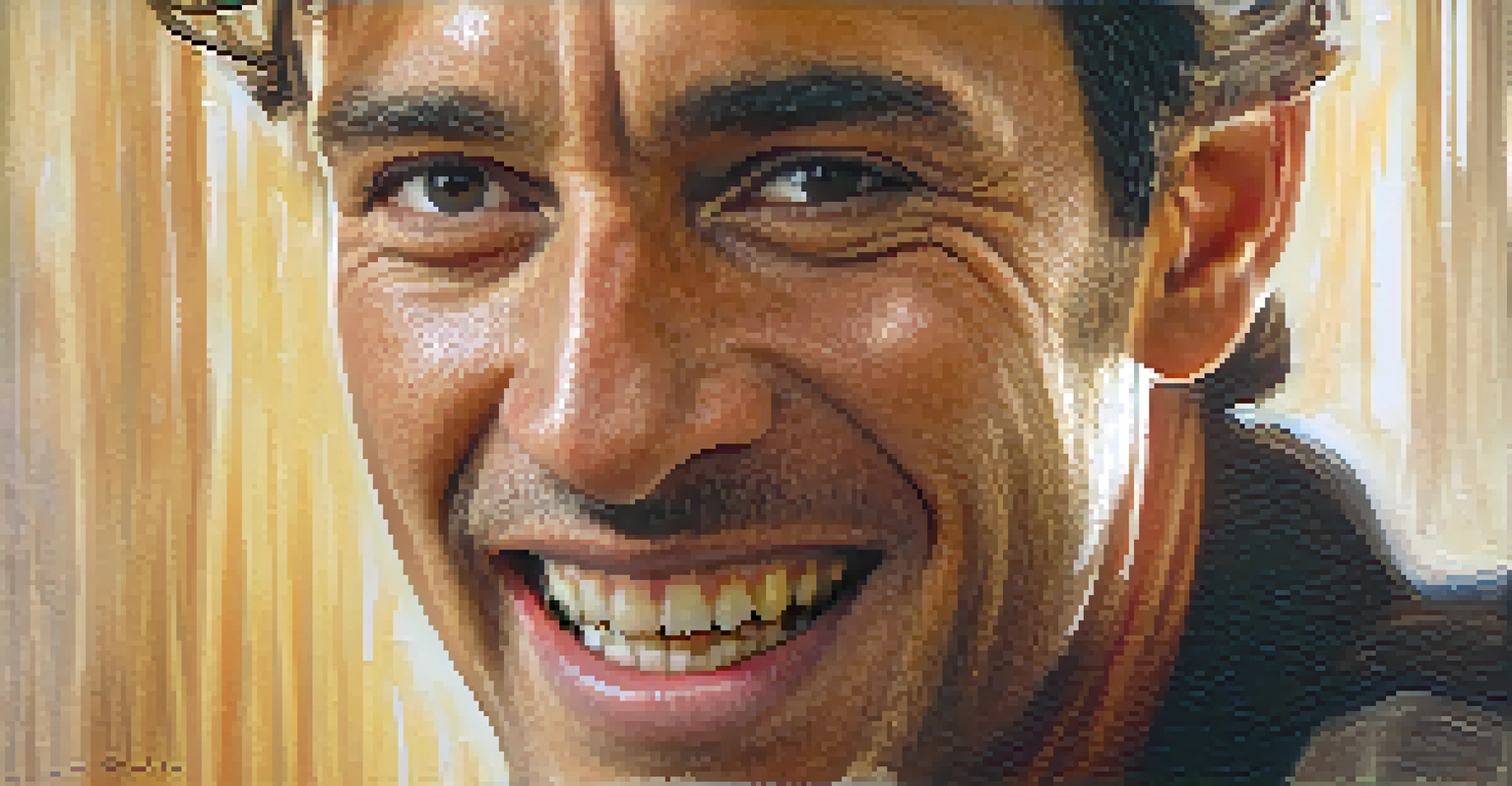 An expressive actor's face during an improvisational scene, capturing a moment of surprise and laughter.