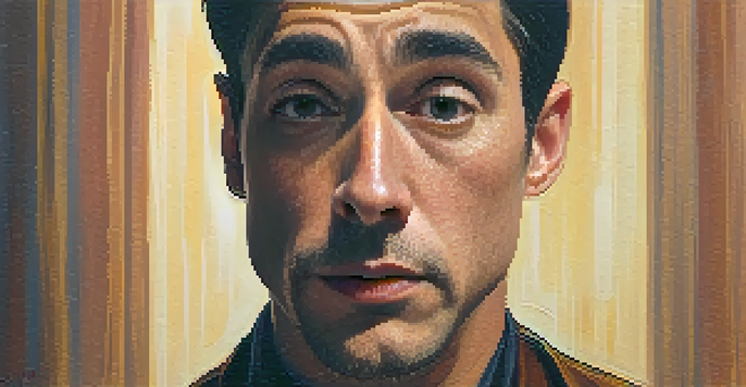 A close-up portrait of an actor displaying various emotions, with soft lighting accentuating their features and a blurred background.