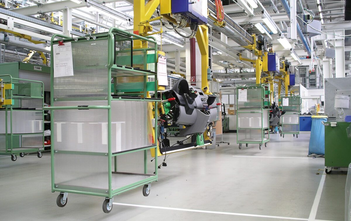 EHB mit Kommissionierwagen