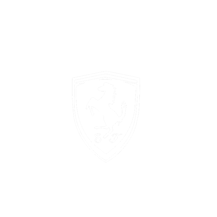 Faint white outline of the Ferrari logo.