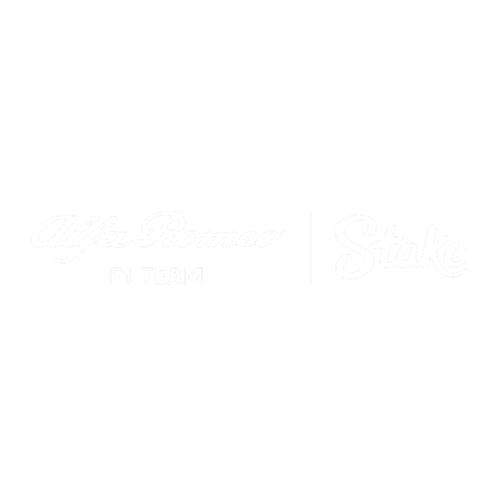 Alfa Romeo F1 Team and Stake logos.