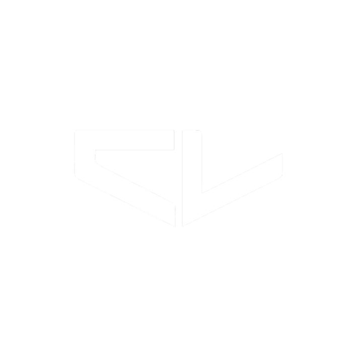 Stylized white CL logo with angular lines.