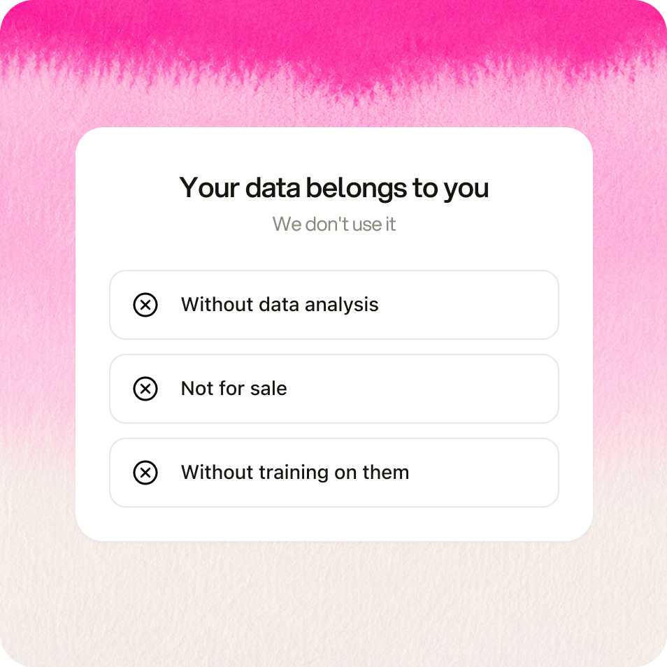 Your data belongs to you panel