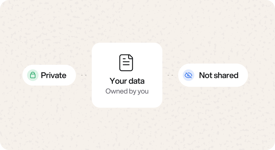 Your data, owned by you: private and not shared