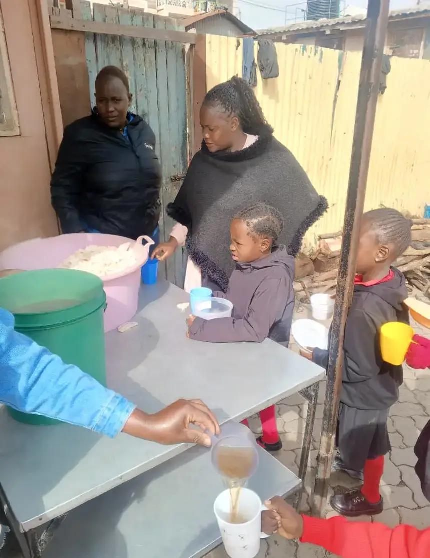 Preparing and serving refreshments for pupils.