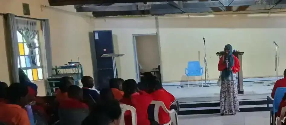 A gathering in the school hall.