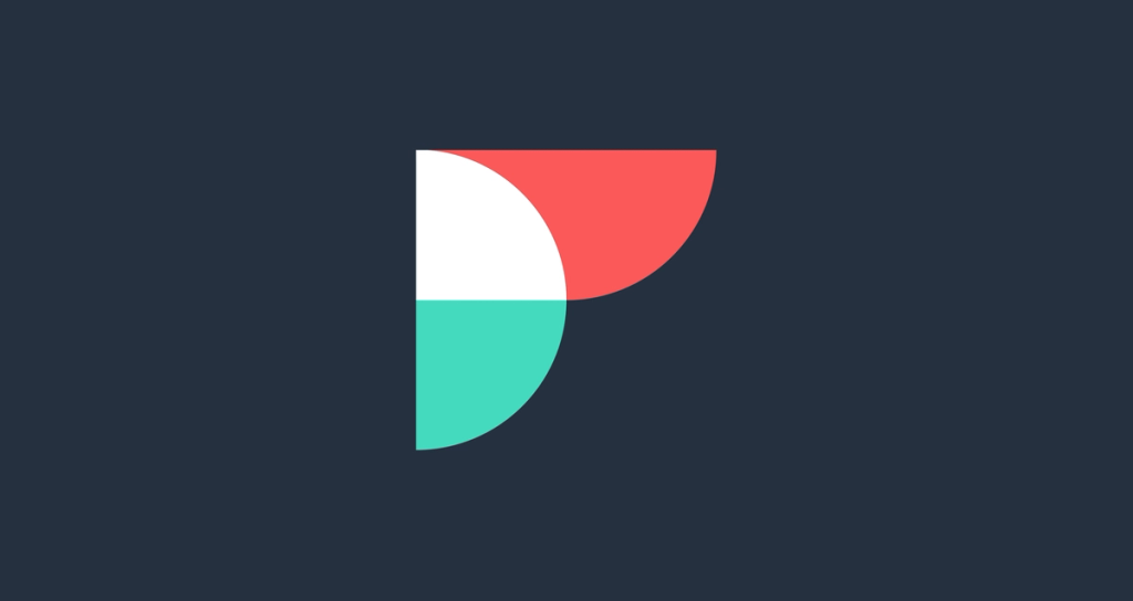 Flexport logo: red, white and teal stylized P mark on a dark navy background