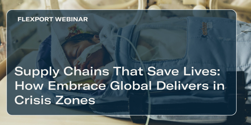 Title card over a newborn in a neonatal incubator: "Supply Chains That Save Lives: How Embrace Global Delivers in Crisis Zones"