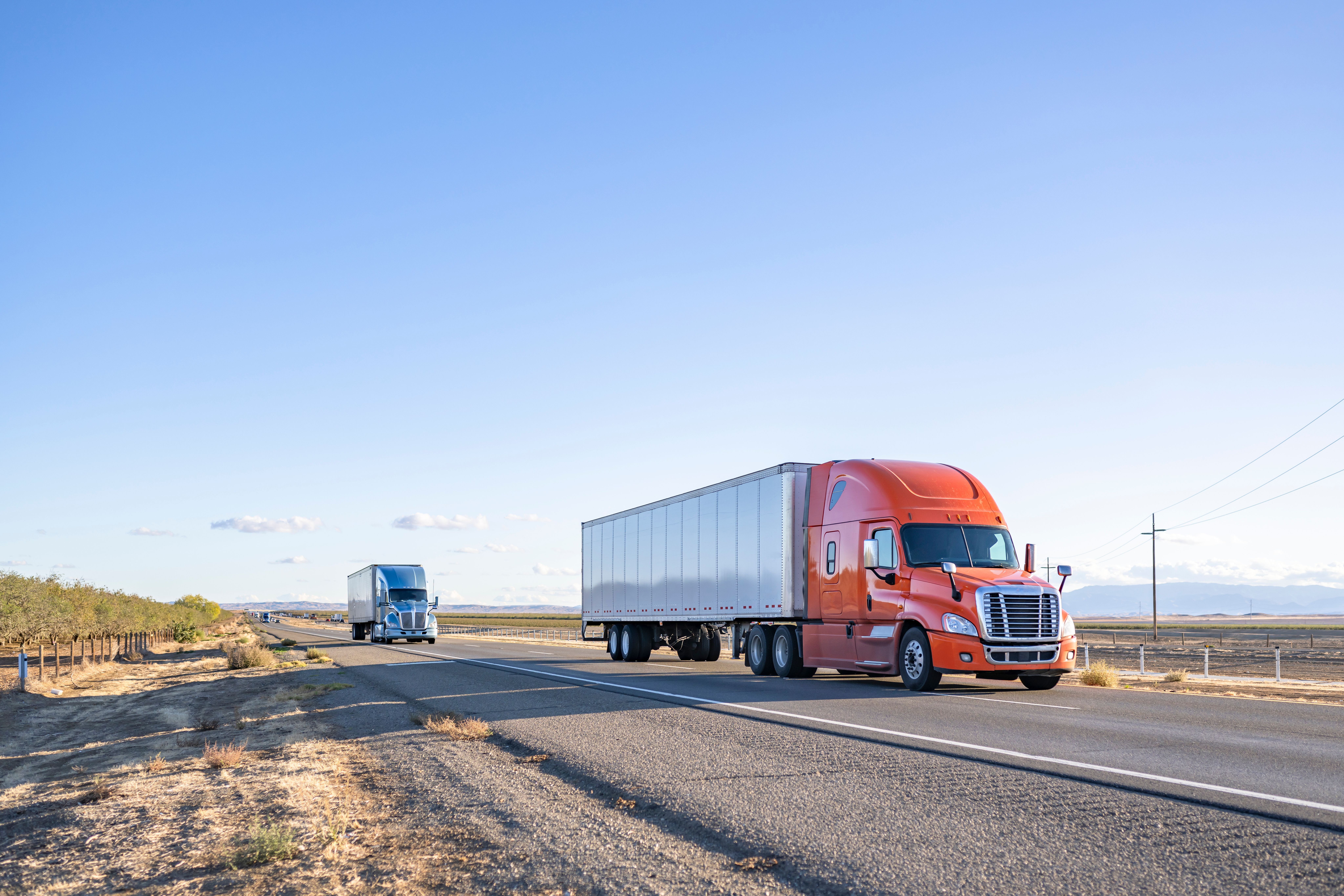 semi-truck driving on the road