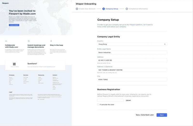 Onboarding your shippers, made simpler.