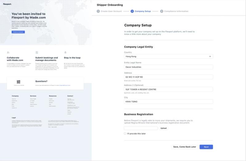 Onboarding your shippers, made simpler.
