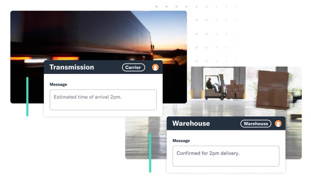Flexport Platform shipment timeline tracking a full-truckload move from New York to Chicago to the client warehouse
