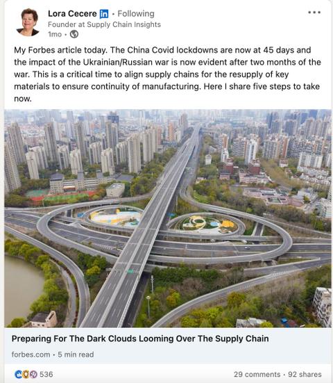 Lora Cecere - 53 Supply Chain Influencers Blog