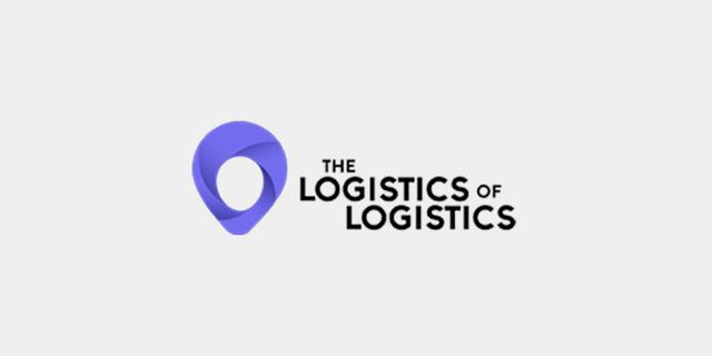 The Logistics of Logistics logo with a purple location-pin swirl mark and black wordmark
