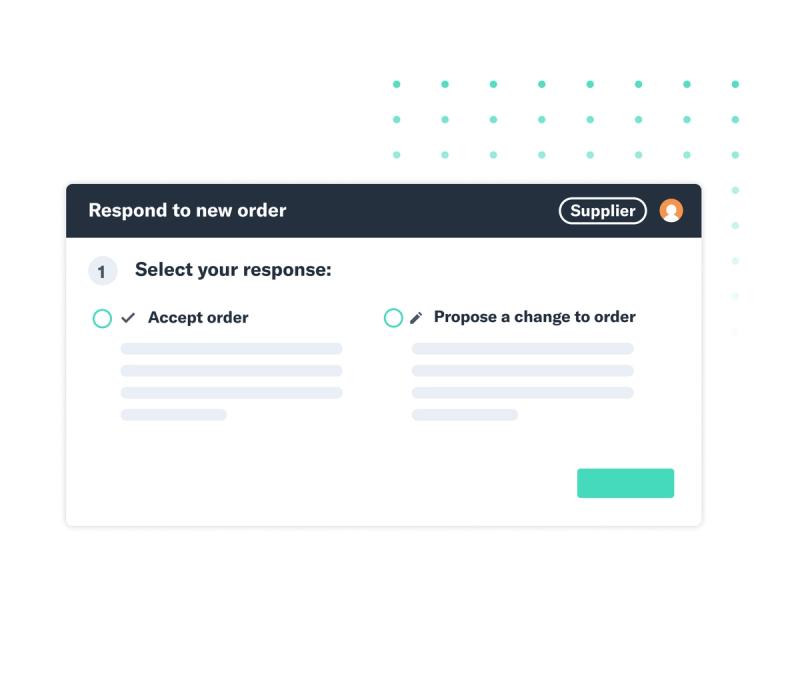 Flexport Platform supplier view prompting a response to a new order