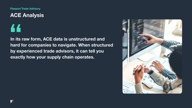 Quote card on ACE Analysis: raw ACE data is unstructured until structured by trade advisors