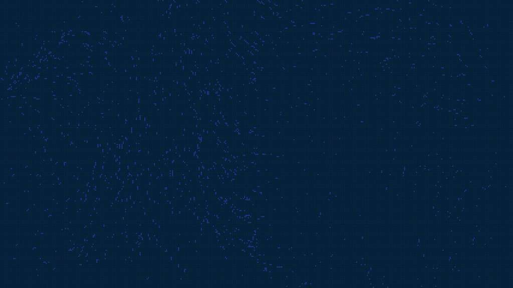 Abstract digital visualization with lines and particles creating a network or technological pattern.